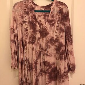 En Creme Purple Tie Dye Dress Size S